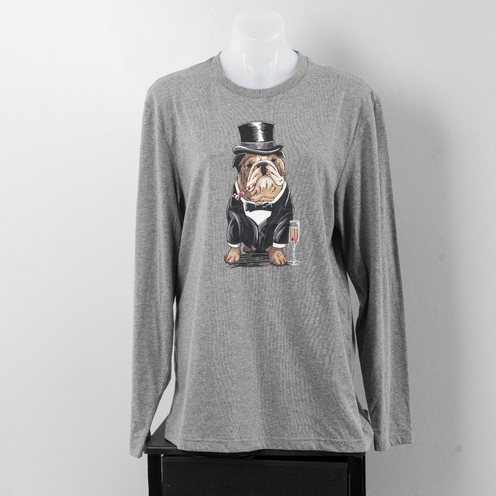NWT CLUB ROOM BULLDOG TUXEDO T shirt - L